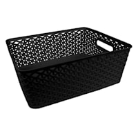 Black Y-Weave Storage Basket, Medium