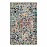 (B518) Luna Medallion Multi-Colored Accent Rug with Fringe, 3x5