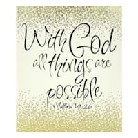 With God All Things are Possible Canvas Wall Sign, 10x12