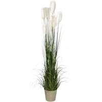 Green Grass Bundle with Metal Planter, 72.5"