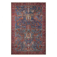 (B524) Found & Fable Sergio Blue & Red Accent Rug, 3x5
