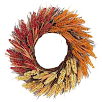 Orange, Yellow & Red Heather Wreath, 22"