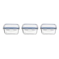 6-Piece Square Glass Food Storage Set with Locking Lids