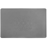 Grey Embossed Medallion Kitchen Mat, 24x36