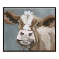 30X36 Moo Face Cow Framed Print On Canvas