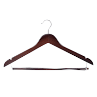 5-Piece Wooden Suit Hangers with Bar, Espresso