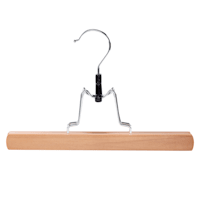 3-Piece Natural Wood Pant Hanger with Clamp