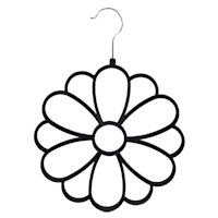 Flower Velvet Scarf Hanger, Black
