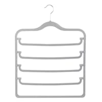4-Tier Velvet Pant Hanger, Grey