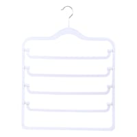 4-Tier Velvet Pant Hanger, Pearl White