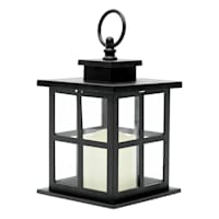 Black LED Lantern with 6 Hour Timer, 7"