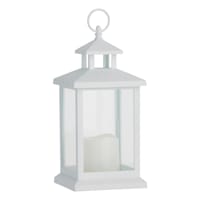 White LED Lantern with 6 Hour Timer, 12"