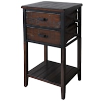 Wood & Metal X-Side Table