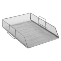 Silver Metal Mesh File Organizer Tray