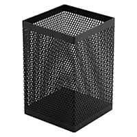 Black Metal Mesh Square Pencil Cup