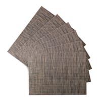 Set of 6 Longport Tobacco Woven Vinyl Placemats, 18x13