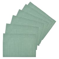 Set of 6 Meridiem Ocean Mist Woven Vinyl Placemats, 18x13