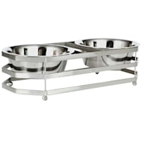 Exley 4-Cup Metal Double Pet Feeder
