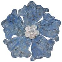 Blue Metal Flower Wall Art, 13"