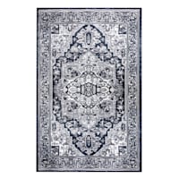 (B542) Caprice Vintage Navy Blue Area Rug, 8x9