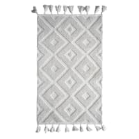 Ivory High-Low Diamond Handwoven Accent Rug, 2x4