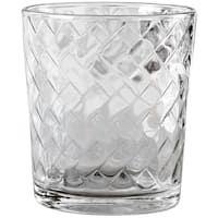 4-Piece Chevron Embossed Double Old Fashioned Glass Set, 12.5oz
