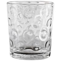 4-Piece Circle Embossed Double Old Fashioned Glass Set, 12.5oz
