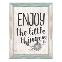 12X16 Enjoy The Little Things Textured Art With Two Tone Frame