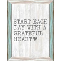 2-Tone Framed Start Each Day With a Grateful Heart Textured Wall Sign, 12x16