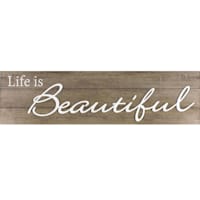 10X36 Life Is Beautiful Plaque With Lifted Word