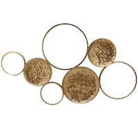39X23 Metal Gold Multi Circles Wall Mirror