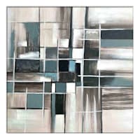 40X40 Grey Patterned Squares Enhanced Canvas