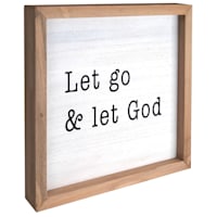 Let Go & Let God Wood Framed Wall Sign, 10"