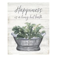 Happiness Is A Bath Canvas Wall Art, 16x20