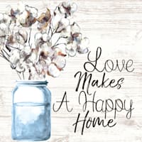 Love Makes a Happy Home Canvas Wall Art, 14"