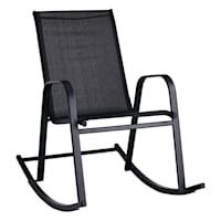 Stackable Sling Patio Rocking Chair, Black