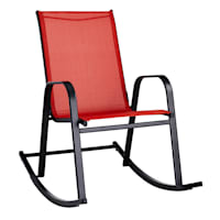 Sling Patio Rocking Chair, Red