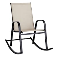 Sling Patio Rocking Chair, Tan