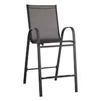 Stackable Sling Patio Barstool, Black