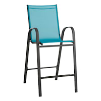 Stackable Sling Patio Barstool, Teal