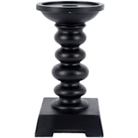 Black Spindle Pillar Candle Holder, 4x7