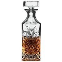 Cut Glass-Look Glass Whiskey Decanter, 28oz