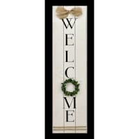 8X32 Welcome Print On Wood Plaque With 3D Accents