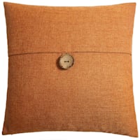 Clayton Orange Coconut Button Throw Pillow, 20"