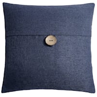Clayton Blue Coconut Button Throw Pillow, 20"