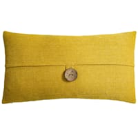 Clayton Yellow Coconut Button Throw Pillow, 13x24