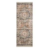 (A407) Halton Slate Rust Distressed-Look Runner, 2x7