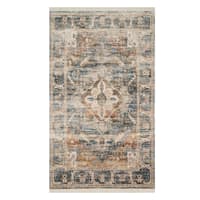 (A407) Halton Slate Rust Distressed-Look Accent Rug, 3x5