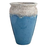 Acadia Petrol Blue Ceramic Outdoor Planter, Large