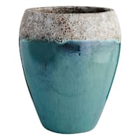 Arcadia White & Aqua Ceramic Urn Outdoor Planter, Extra Large